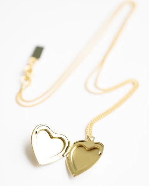 Michelle Starbuck Checkered Heart Locket Necklace