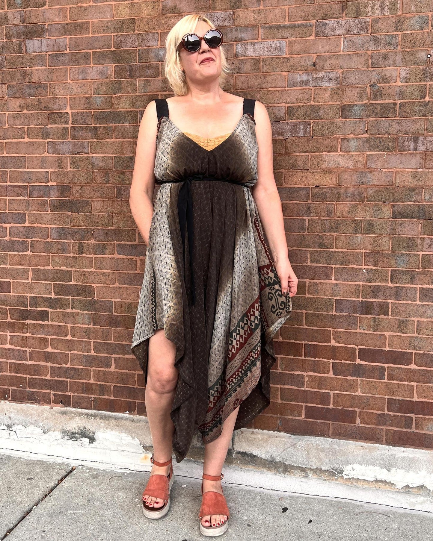 Indie Ella Zatanna Boho Silk Jumpsuit in Dark Cocoa