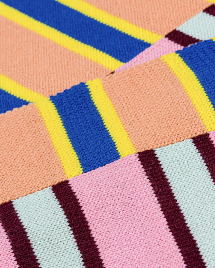 Verloop Zipper Stripe Big Scarf in Peach Cobalt