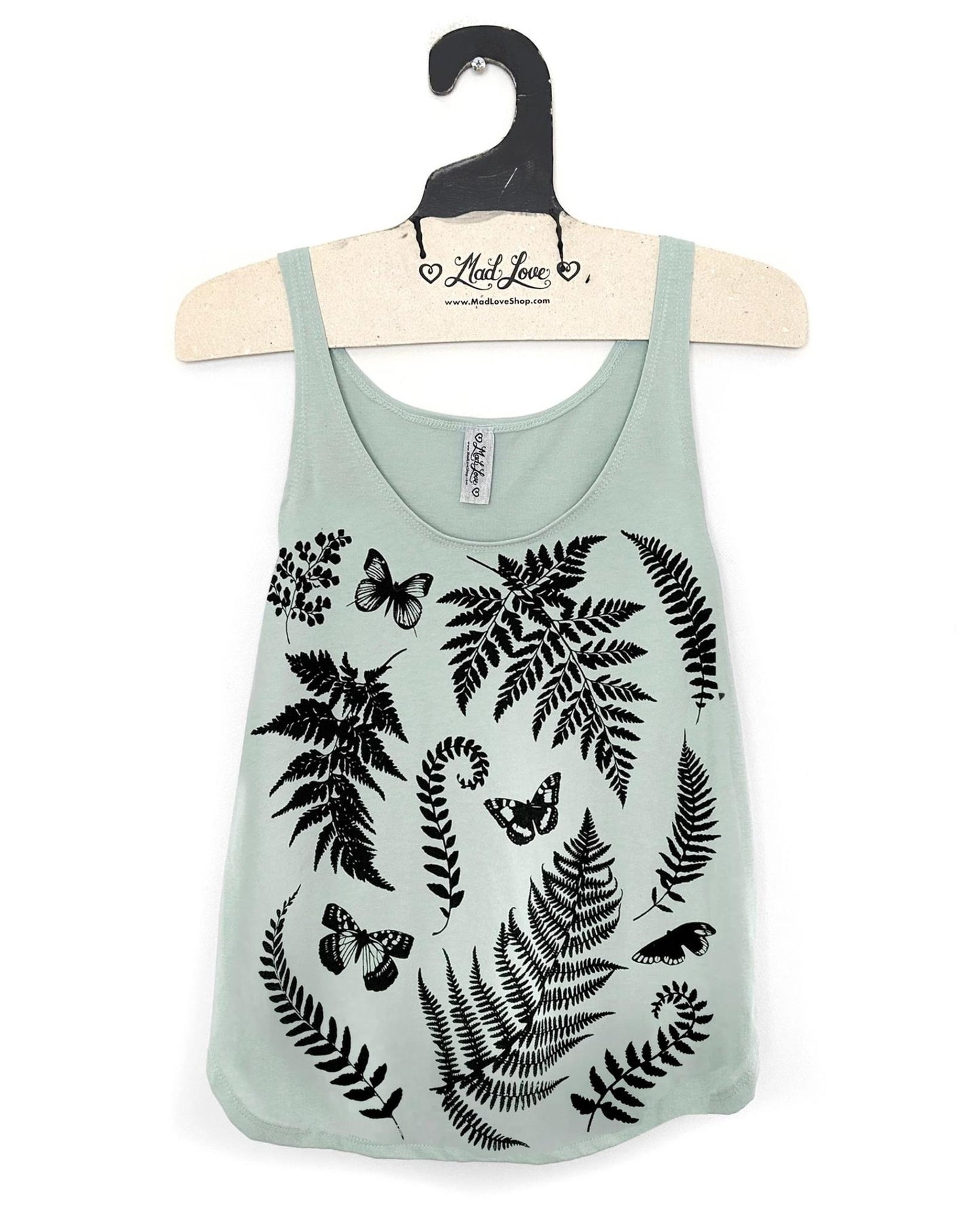Mad Love Seafoam Tank with Butterflies and Ferns
