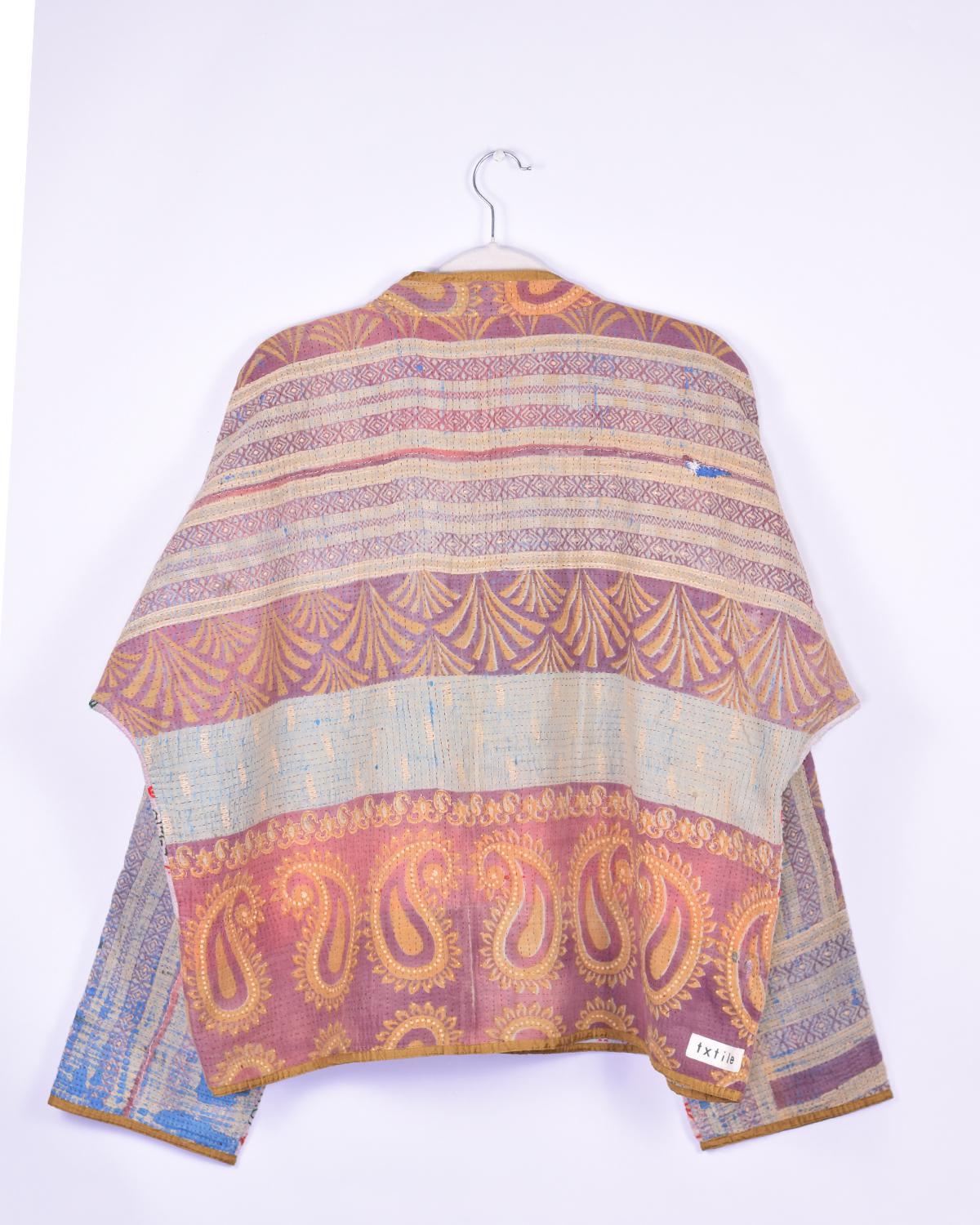 Txtile Charlie Jiya Quilted Reversible Patchwork Kantha Jacket