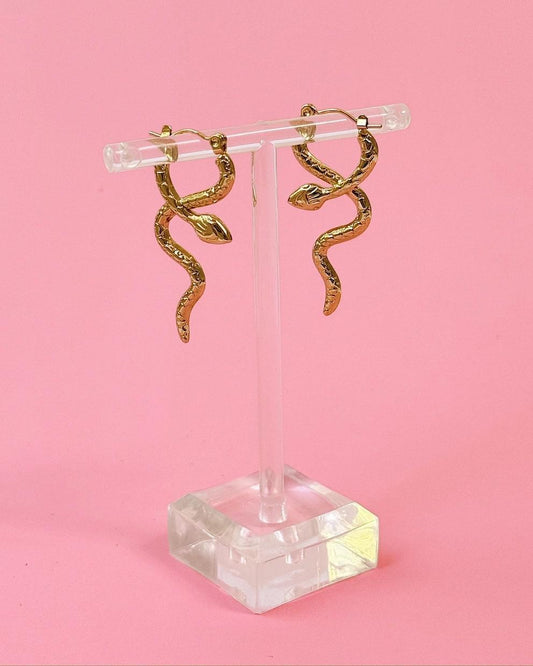 Golden Hour Twisted Snake Dangle Earrings