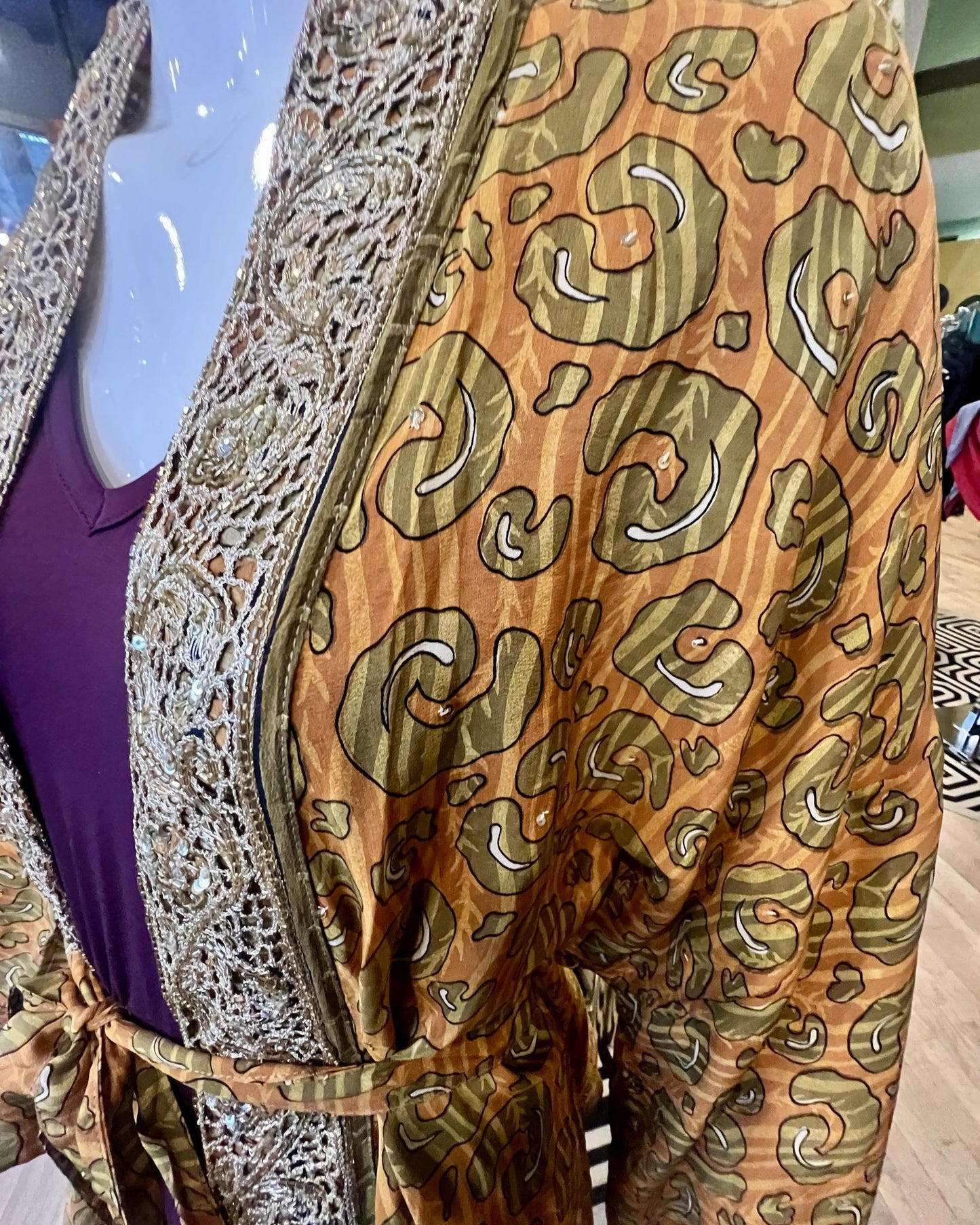 Indie Ella Ashoka Silk Robe in Queen Jaguar