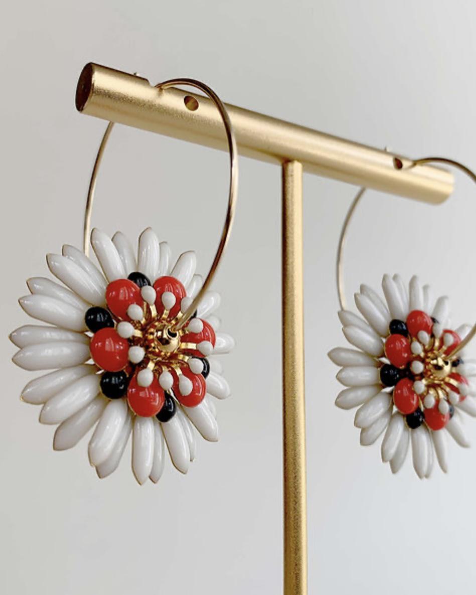caliLOVESchi 14k Gold Hoops - Flower Power