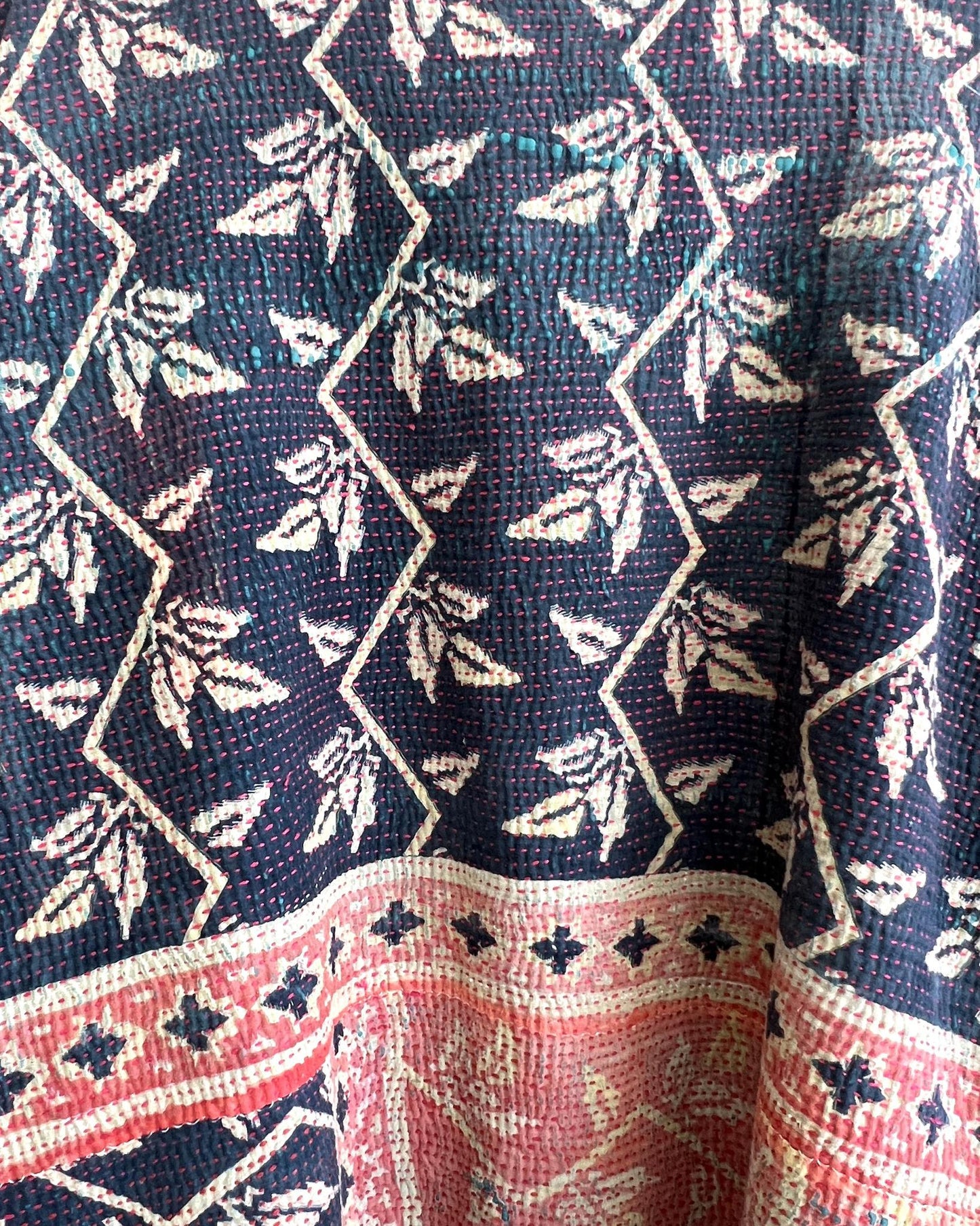 Txtile Charlie Quilted Reversible Patchwork Kantha Jacket in Arushi