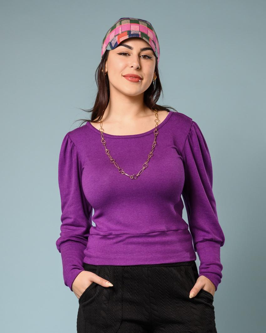 Squasht Violetta Sweater in Grape Purple - Size Small