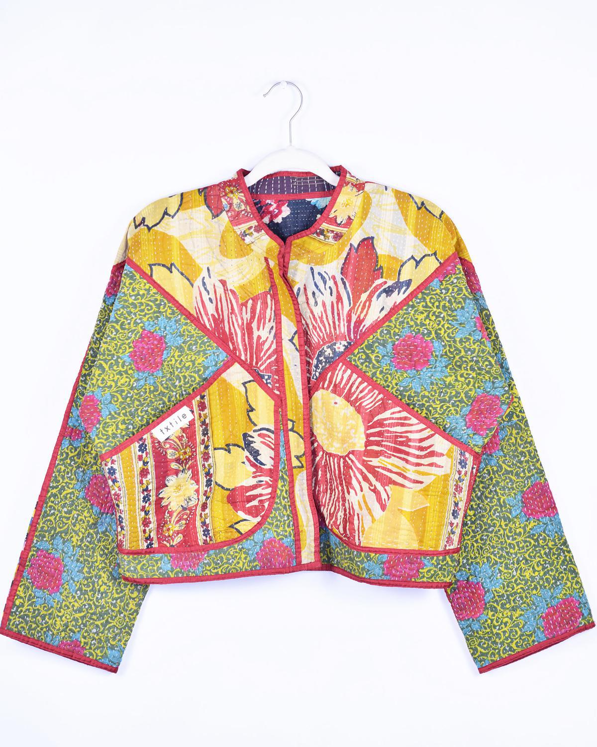 Txtile Sofie Advika Quilted Reversible Patchwork Kantha Jacket