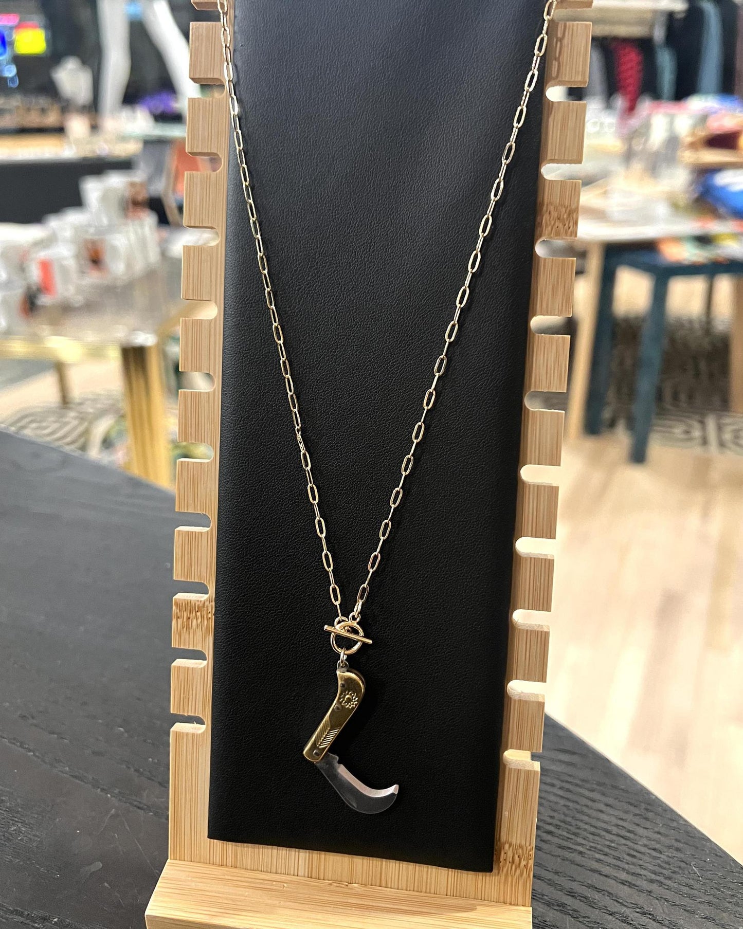 1979 Jewelry 1-inch Decorative Knife Necklace on 14kt Gold Fill Chain