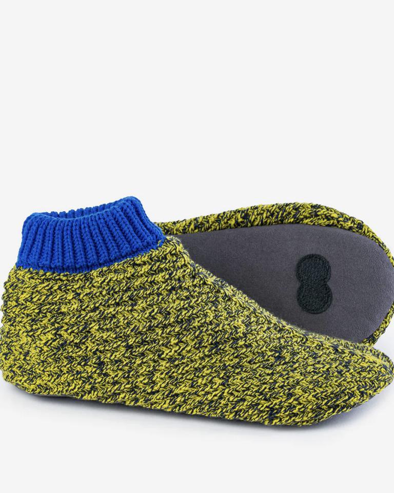 Verloop Chevron Bootie Slippers Golden Olive Navy