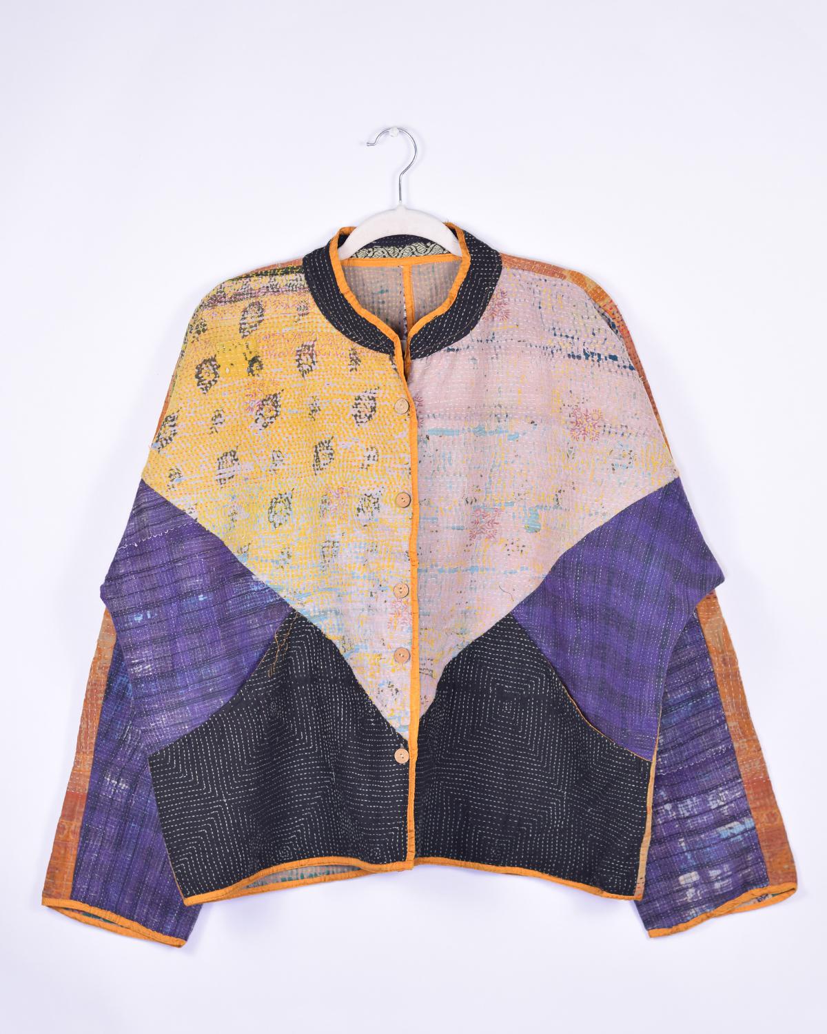 Txtile Charlie Arushi Quilted Reversible Patchwork Kantha Jacket
