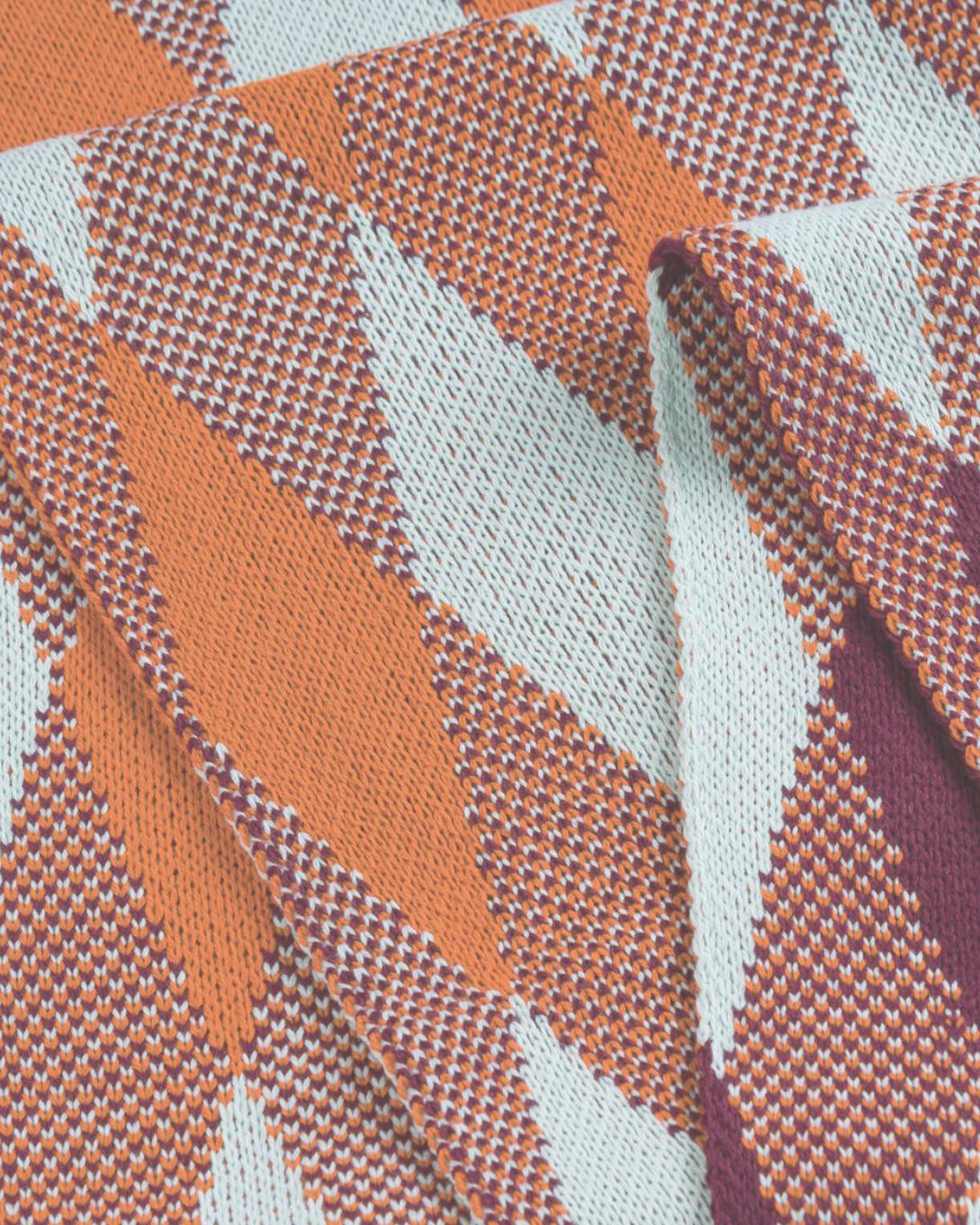 Verloop Argyle Big Scarf Jade Wine Red