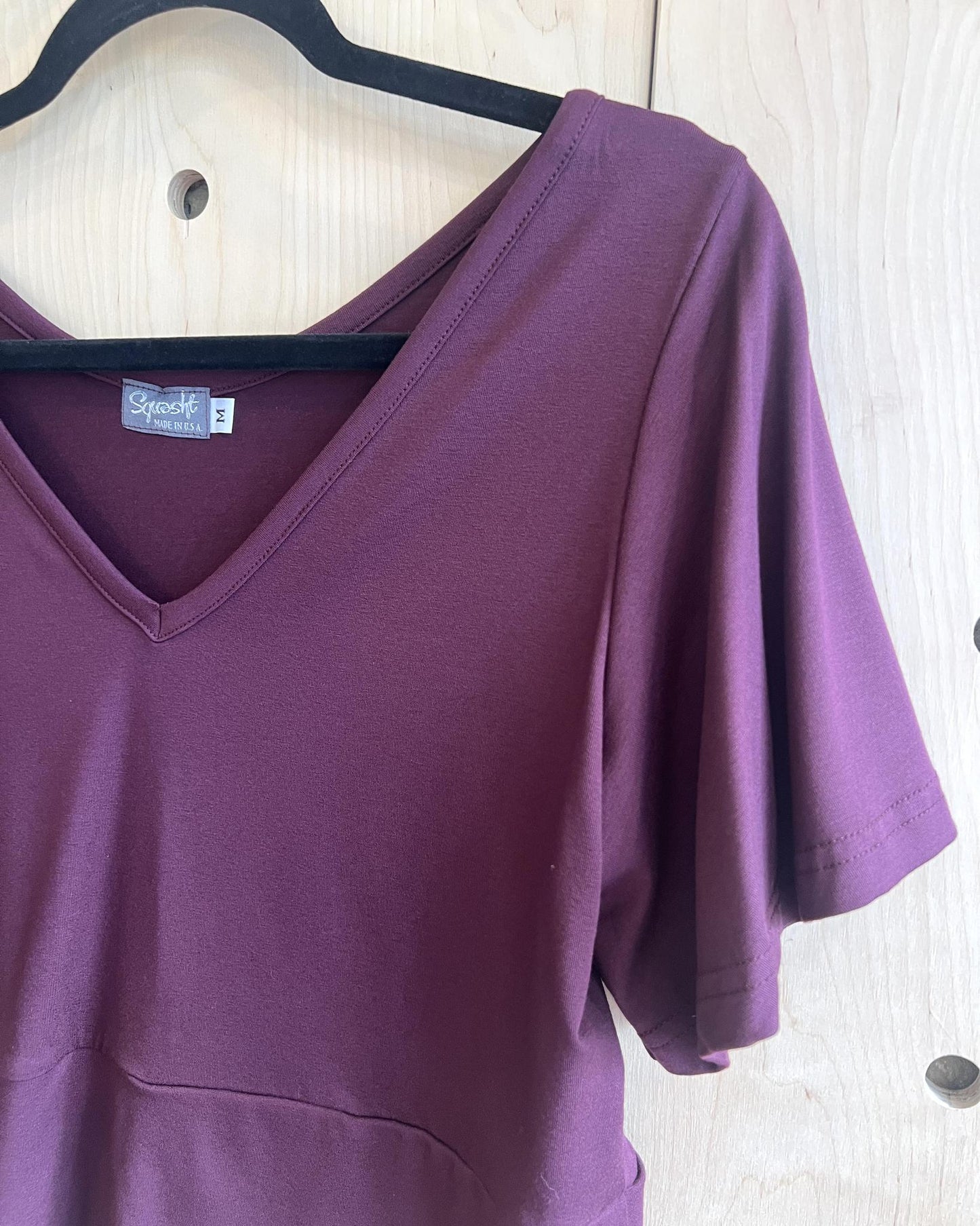 Squasht Bell Sleeve Ballet Top in Merlot