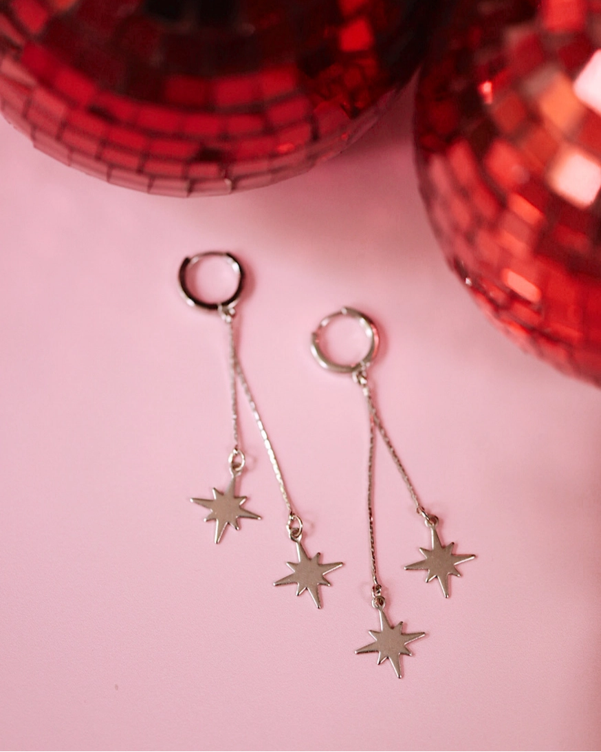 Golden Hour Staggered Star Drops - Choose Silver or Gold