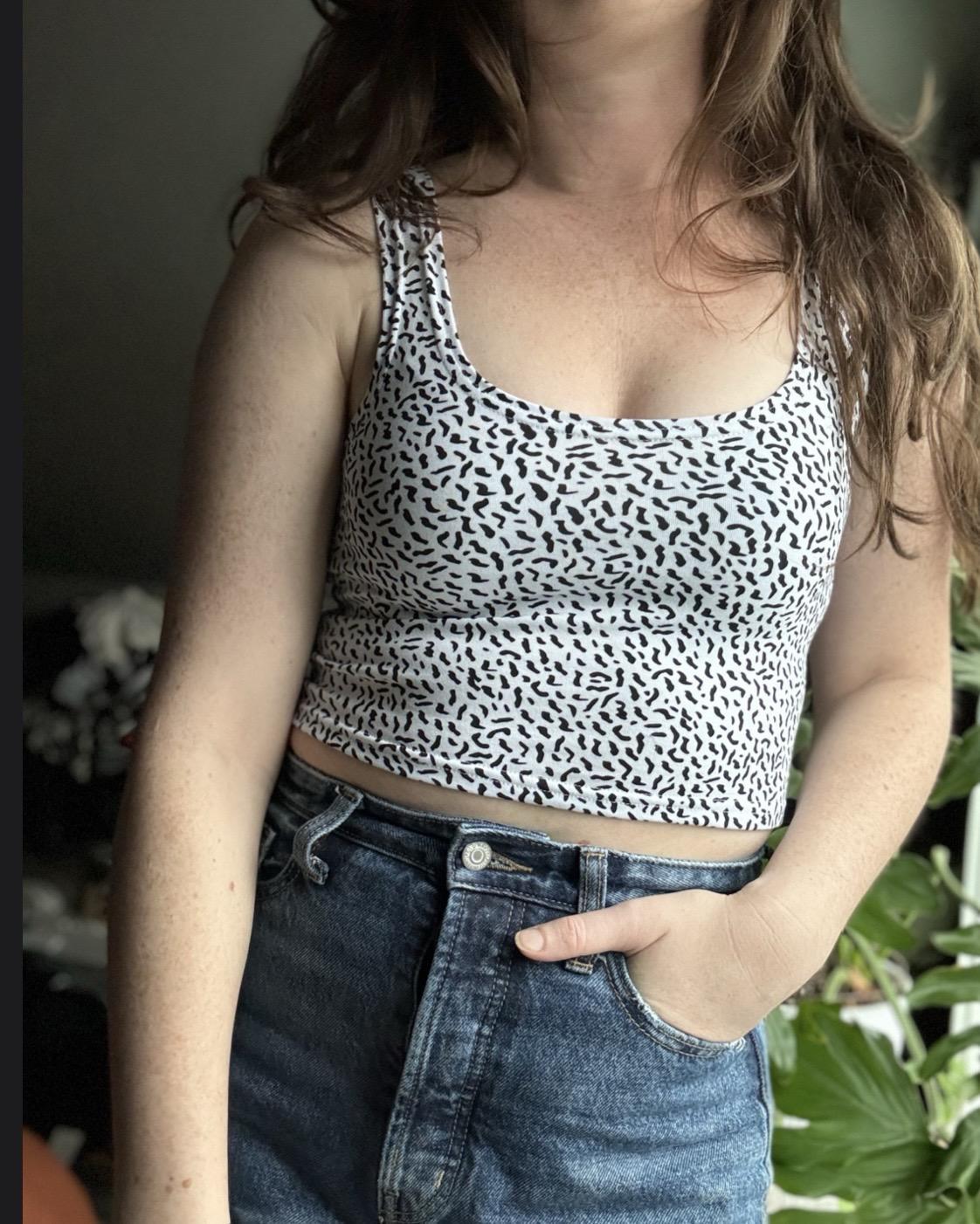 KD Designs Deb Crop in White with Black Squiggles - SALE