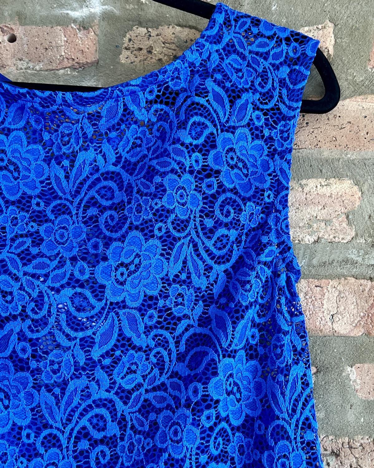 Squasht Flora Shell Top in Sapphire Blue Lace - SALE - Size XS, Small
