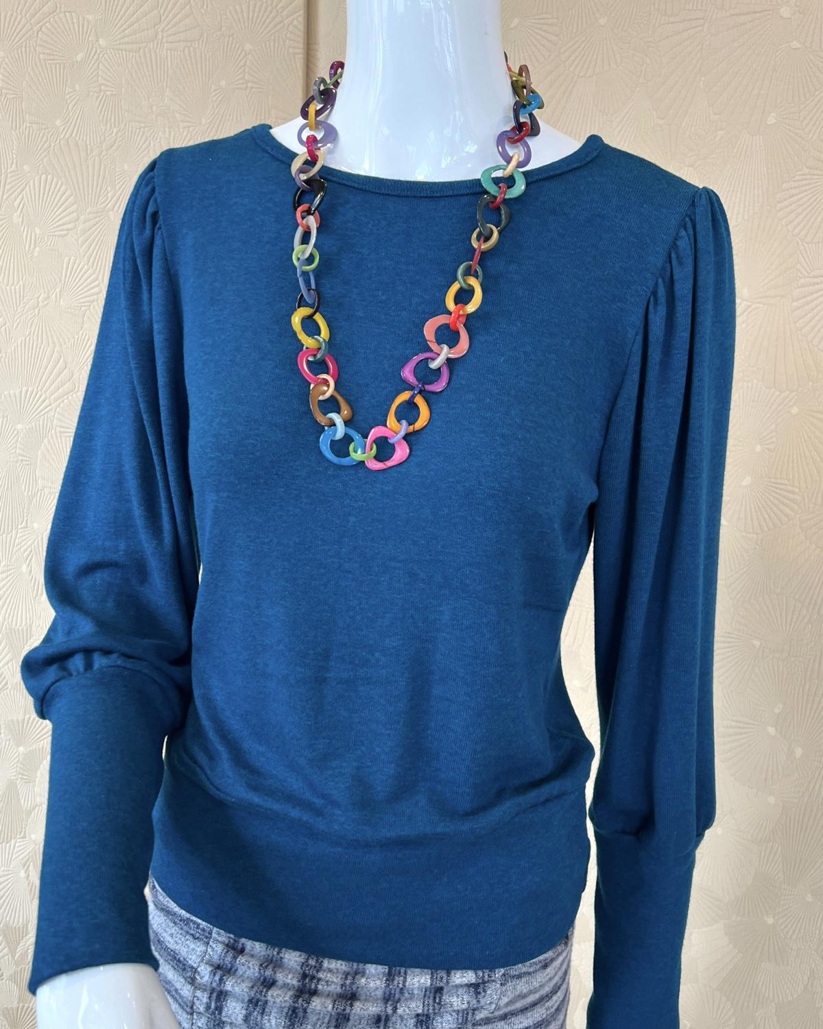 Squasht Violetta Sweater in Sapphire Blue - Size Small