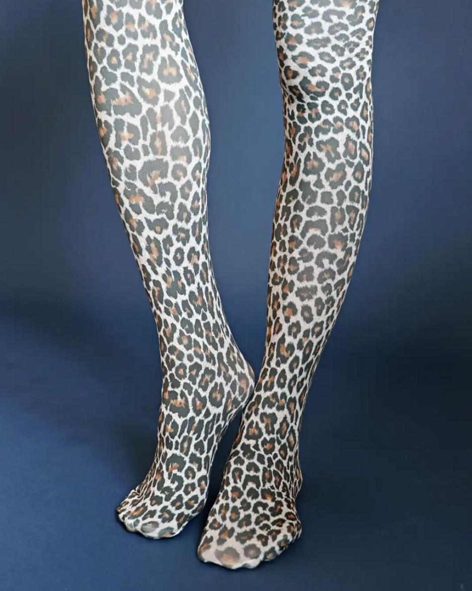 Tabbisocks Printed Tights - Leopard Print