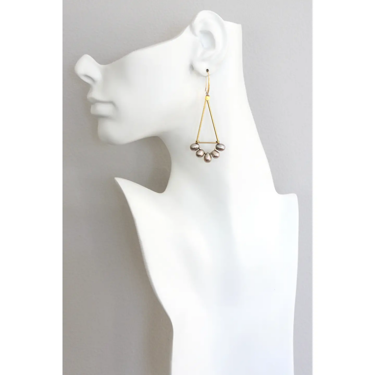 David Aubrey Freshwater Pearl Geometric Earrings