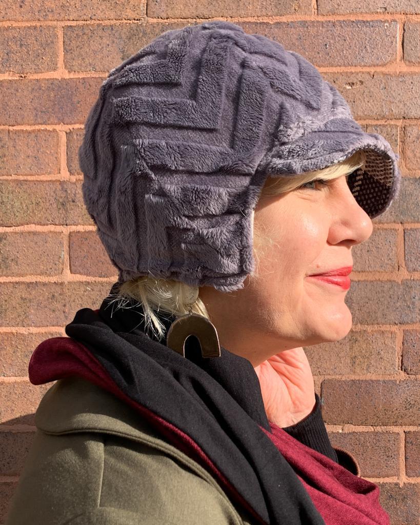 Squasht Darby Hat in Blue Plaid Italian Wool (Reversible)
