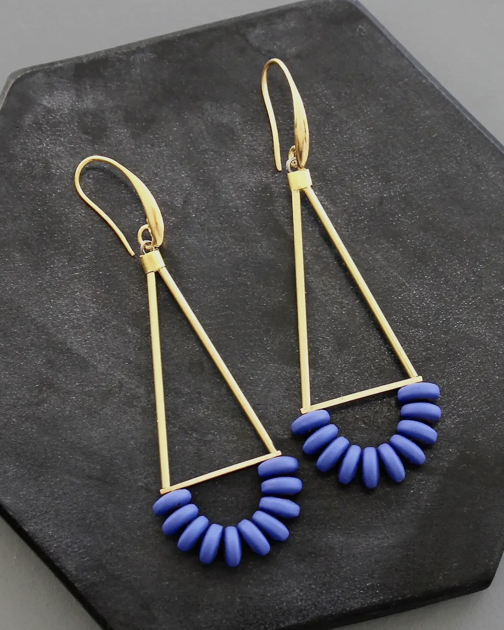 David Aubrey Cobalt Geometric Earrings