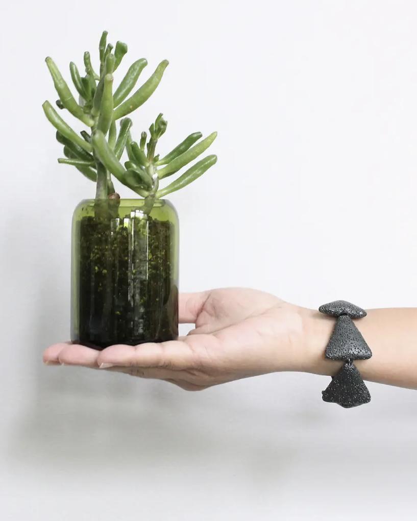 David Aubrey Black Lava Triangle Bracelet