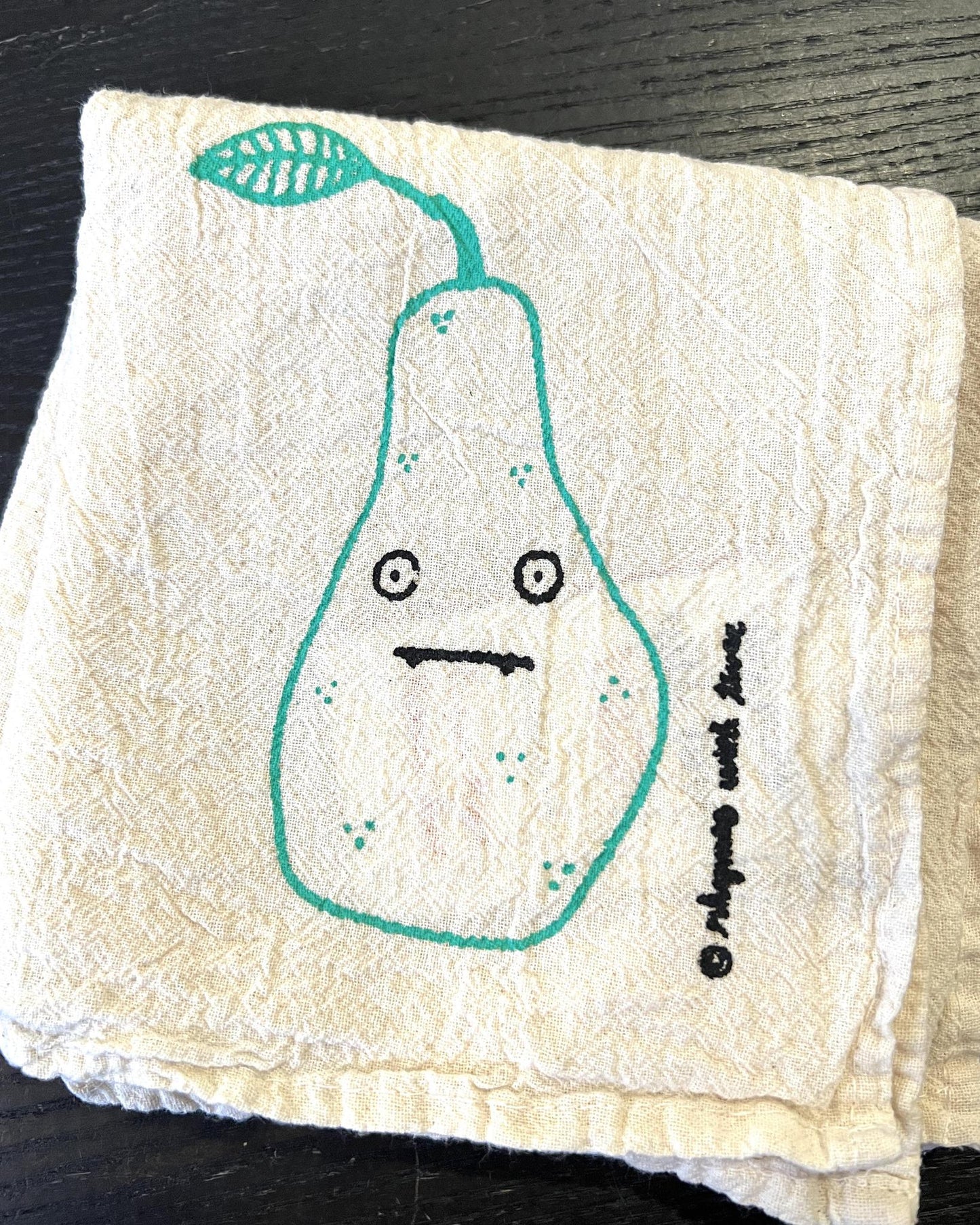 Rhymes With Twee Fanged Fruit Tea Towel - Percy Pear