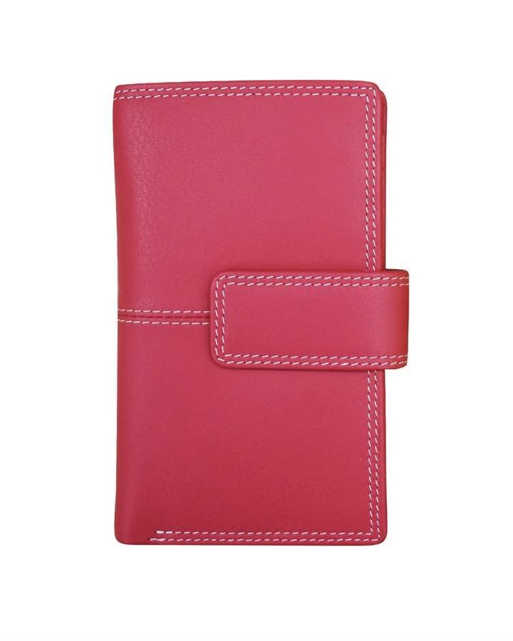 ili Leather Midi Wallet in Indian Pink
