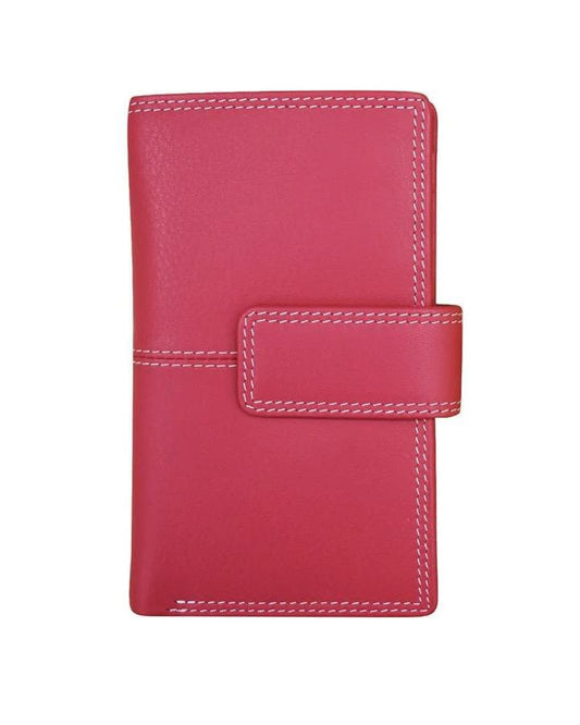 ili Leather Midi Wallet in Indian Pink