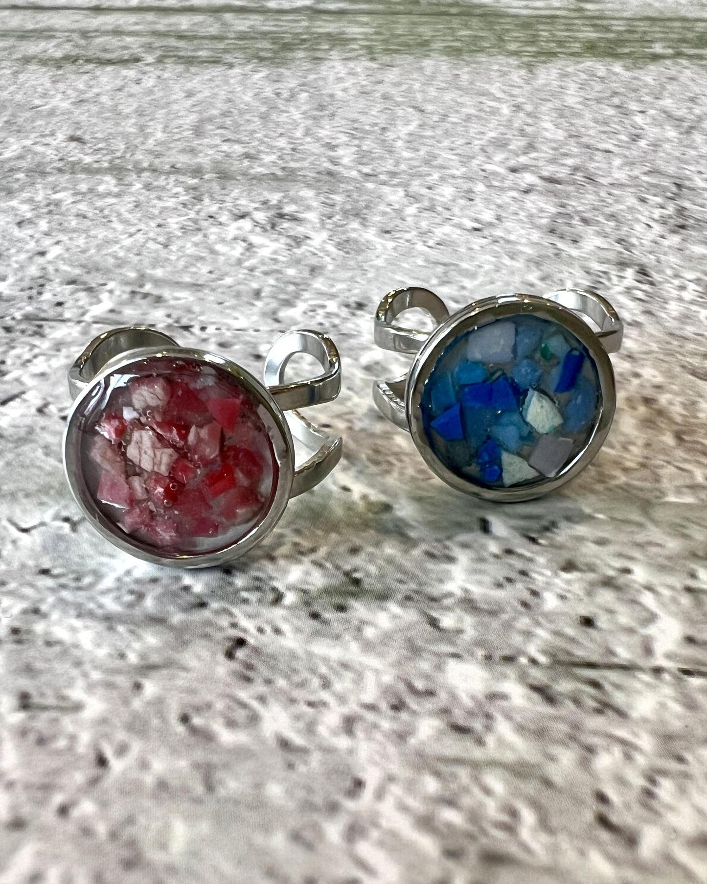 Plastic Beach Collections - Adjustable Silver Ring - Opakapaka