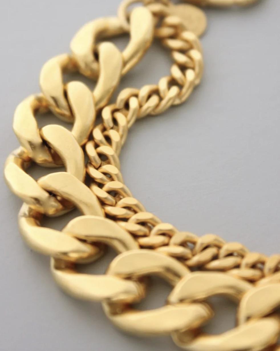 David Aubrey Gold Chain Double Chunk Bracelet