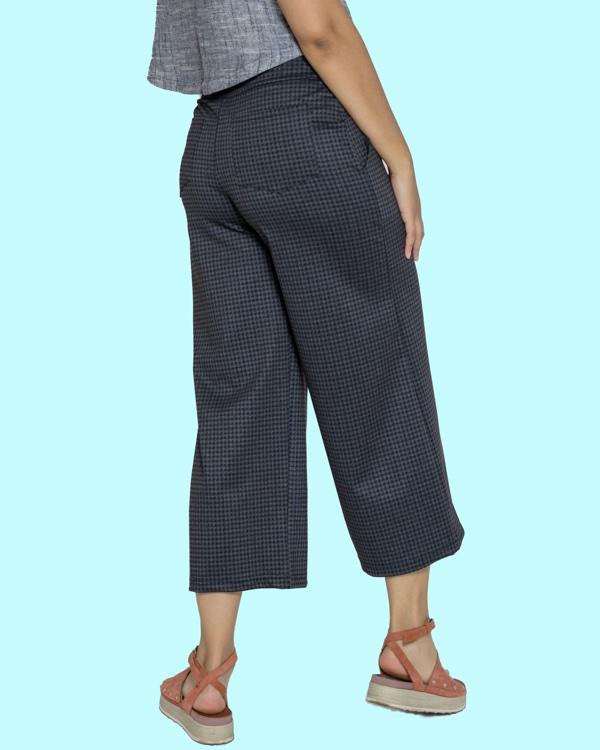 Squasht Henri Wide Leg Trousers (Cropped) Cocoa Houndstooth