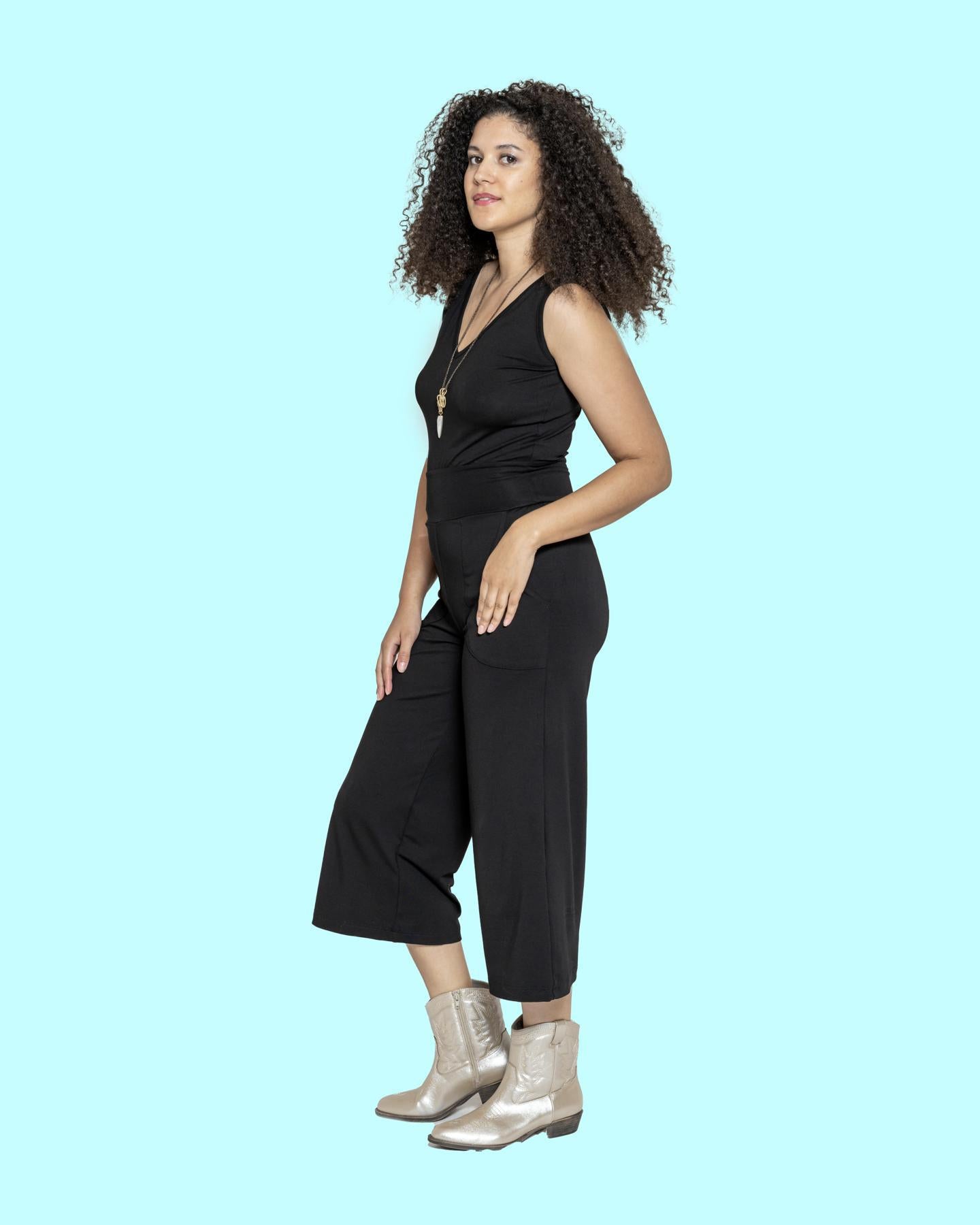 Squasht Jumpsuit in Solid Black