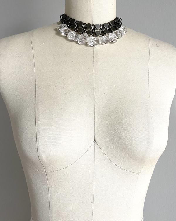 Tania Rodamilans Statement Necklace Faceted Crystal Quartz