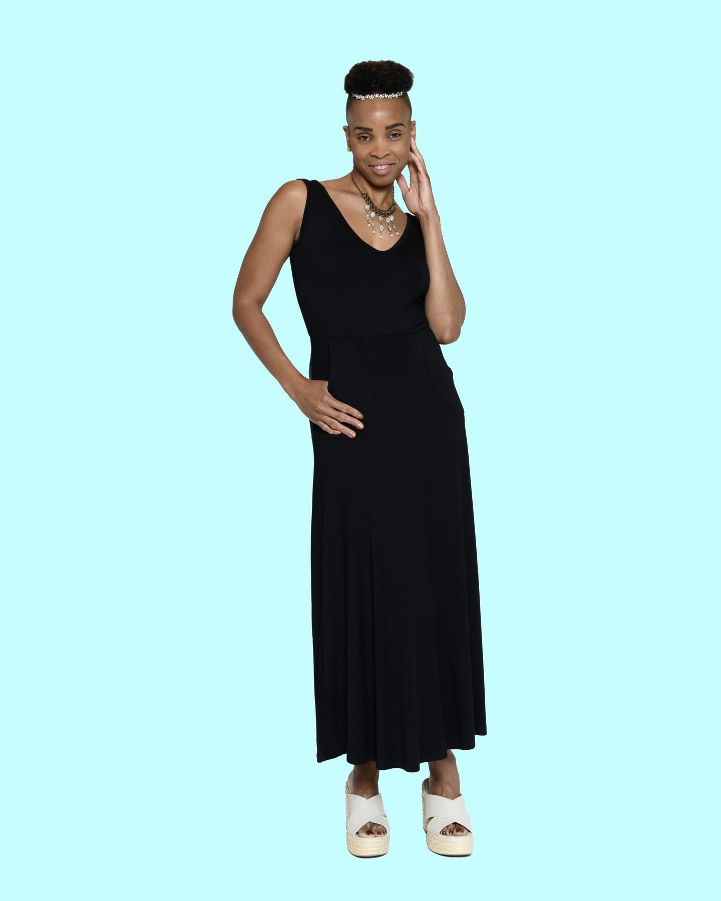Squasht Maxi Dress Solid Black Large Squasht Maxi Dress Solid Black Large