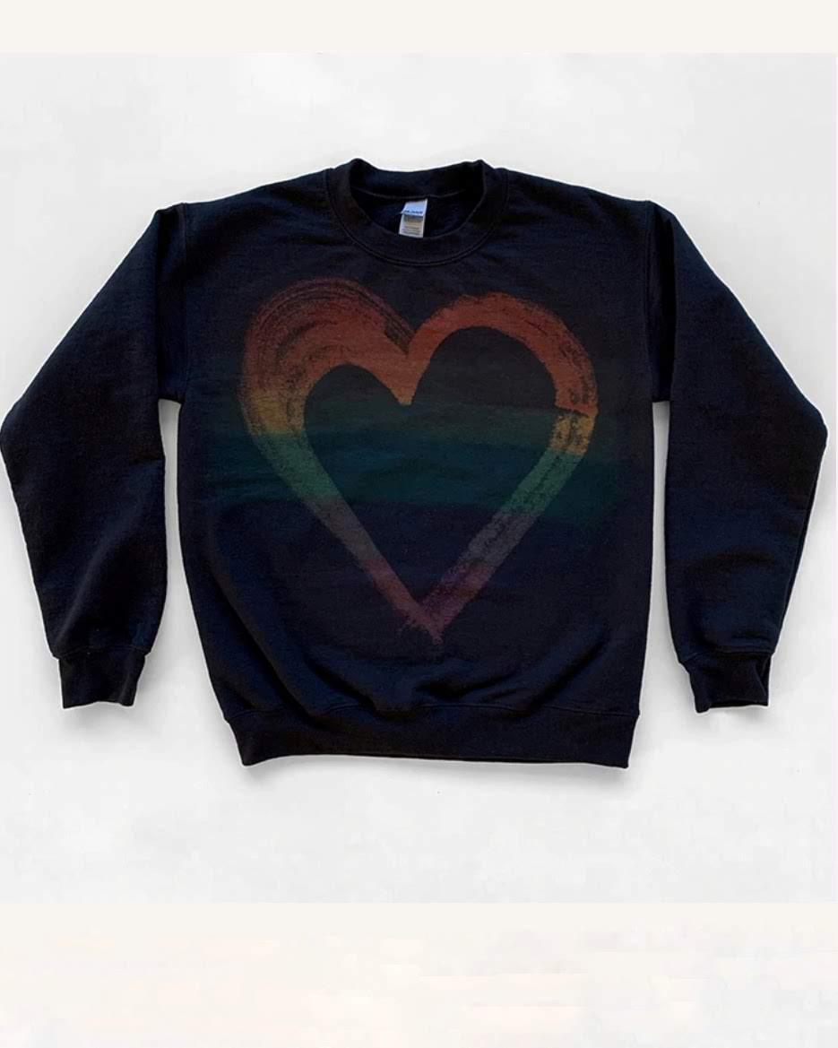 Argaman & Defiance Love Connection Open Heart Crew Neck Sweatshirt - Size Small