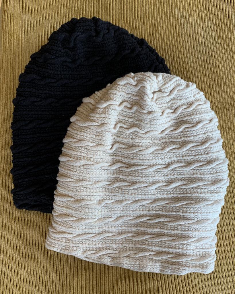 Squasht Dreamy Beanie in Midnight Black Cable Knit - SALE