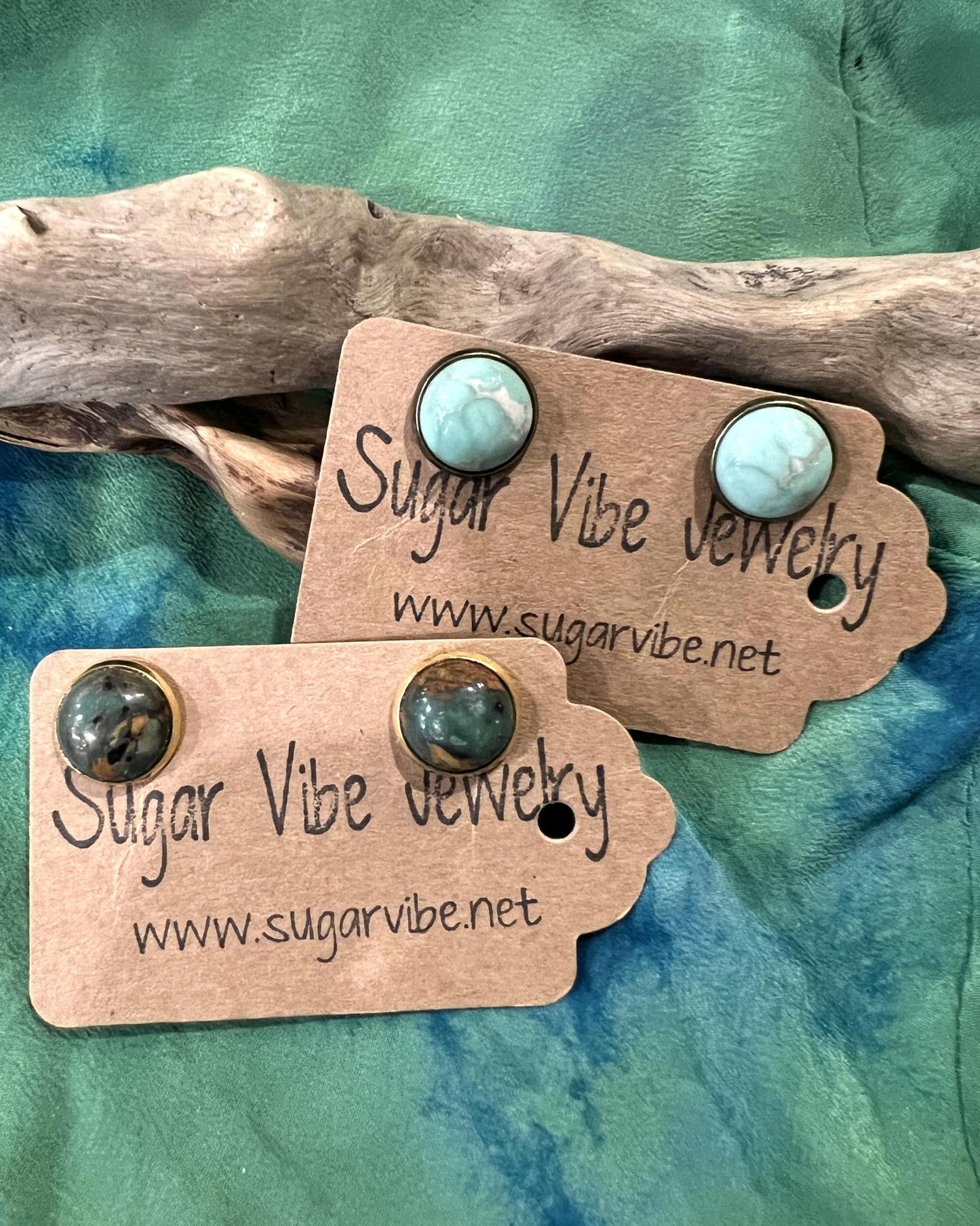 Sugar Vibe Ocean Jasper Stud Earrings