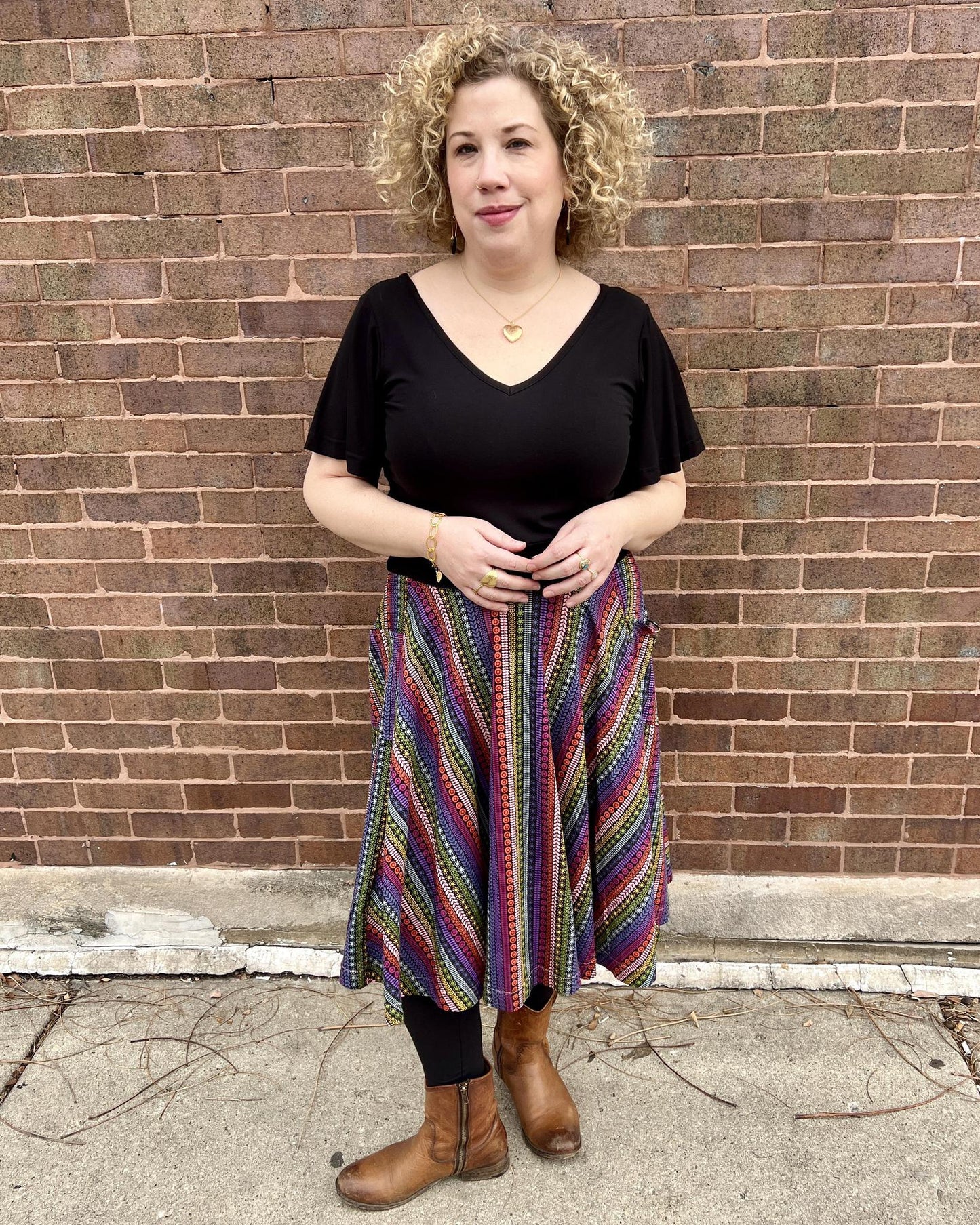 Squasht Bell Sleeve Ballet Top in Black