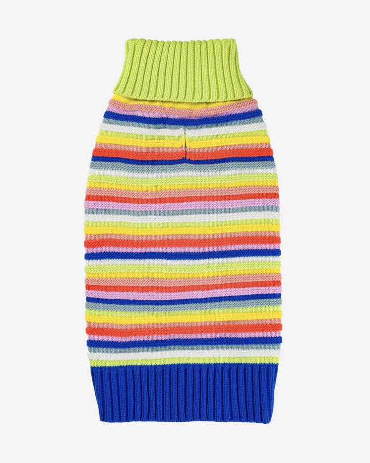 Verloop Circus Stripe Dog Sweater - Multi Rainbow