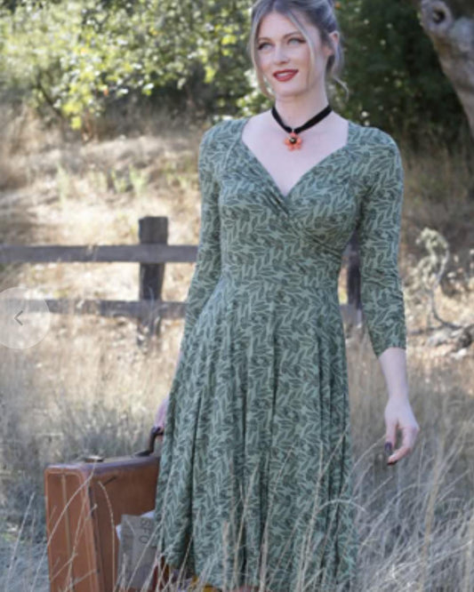 Effie's Heart Colleen Dress in Olive Print