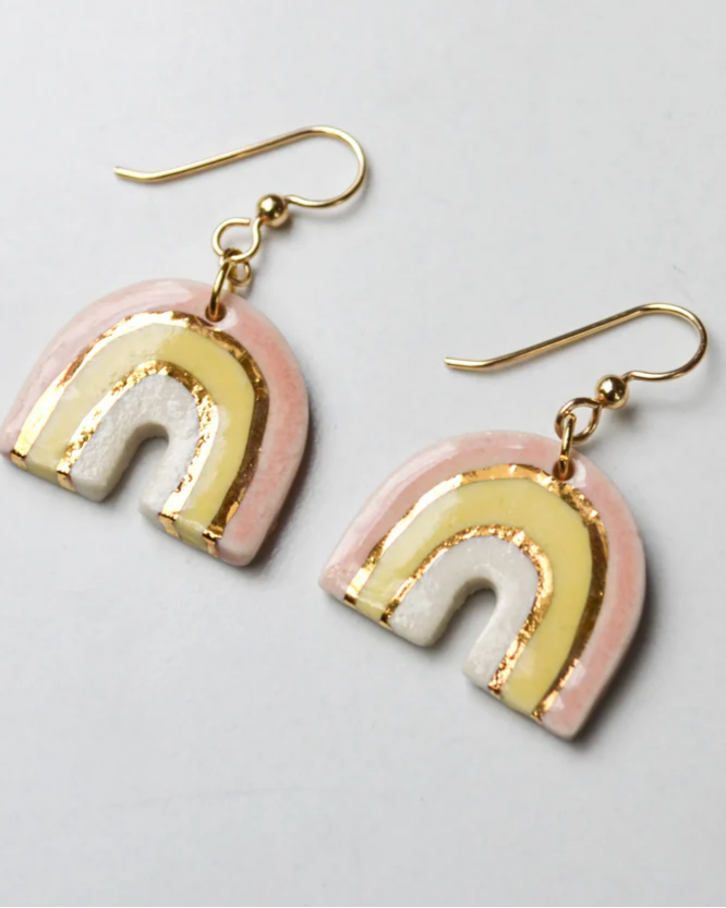Lilikoi Project Color Arc Earrings in Pink Lemonade
