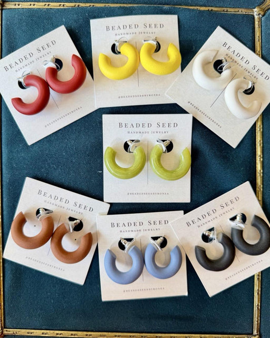 Beaded Seed by Ronea Giselle Hoop Earrings