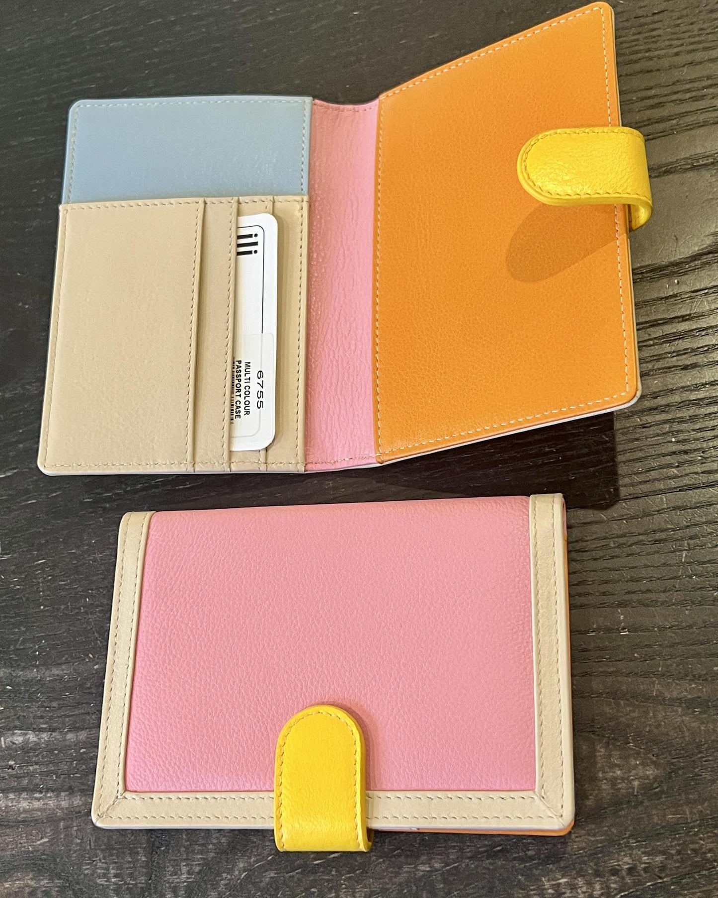 ili Multi Color Passport Wallet in Blush Pink