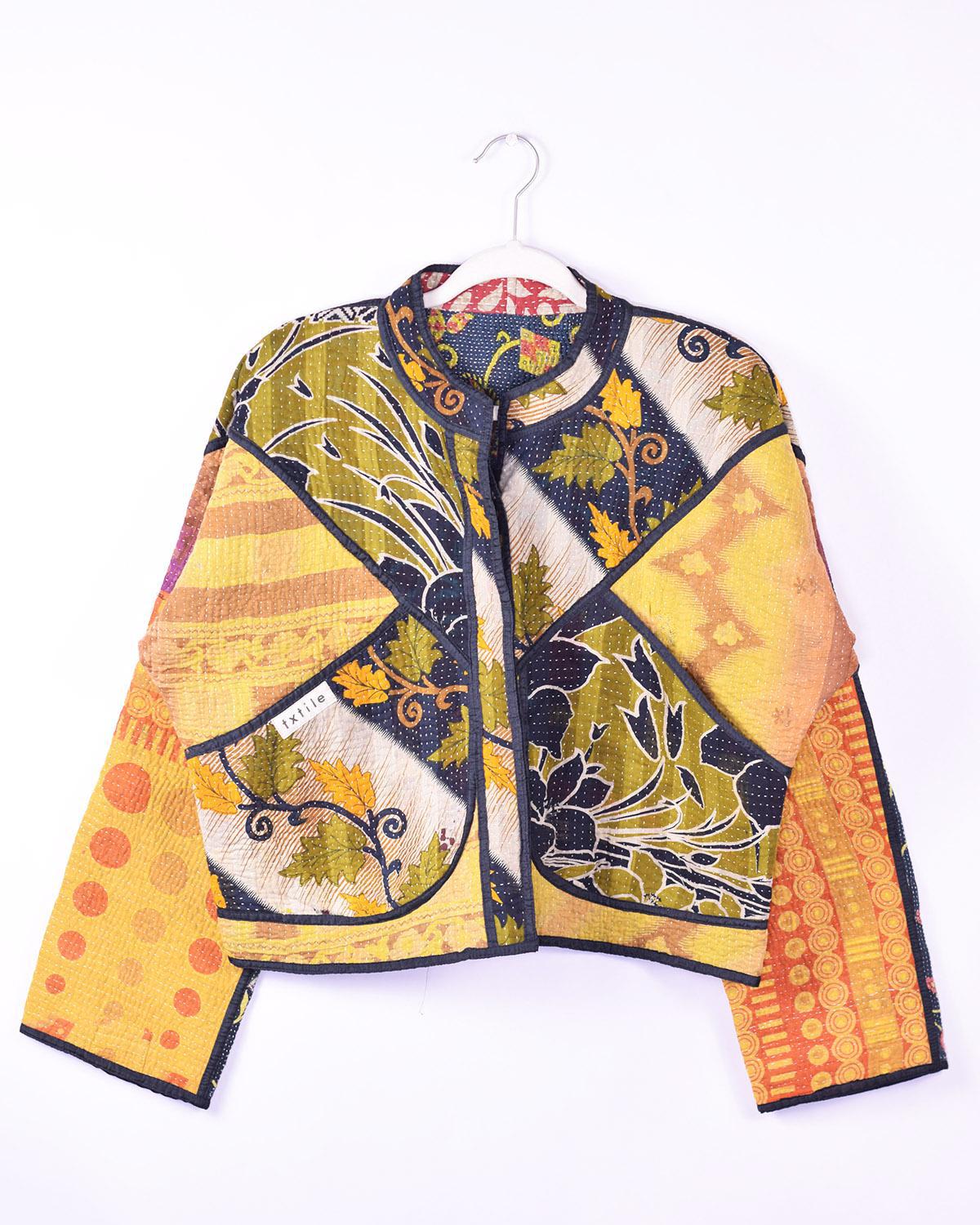 Txtile Sofie Kalyani Quilted Reversible Patchwork Kantha Jacket