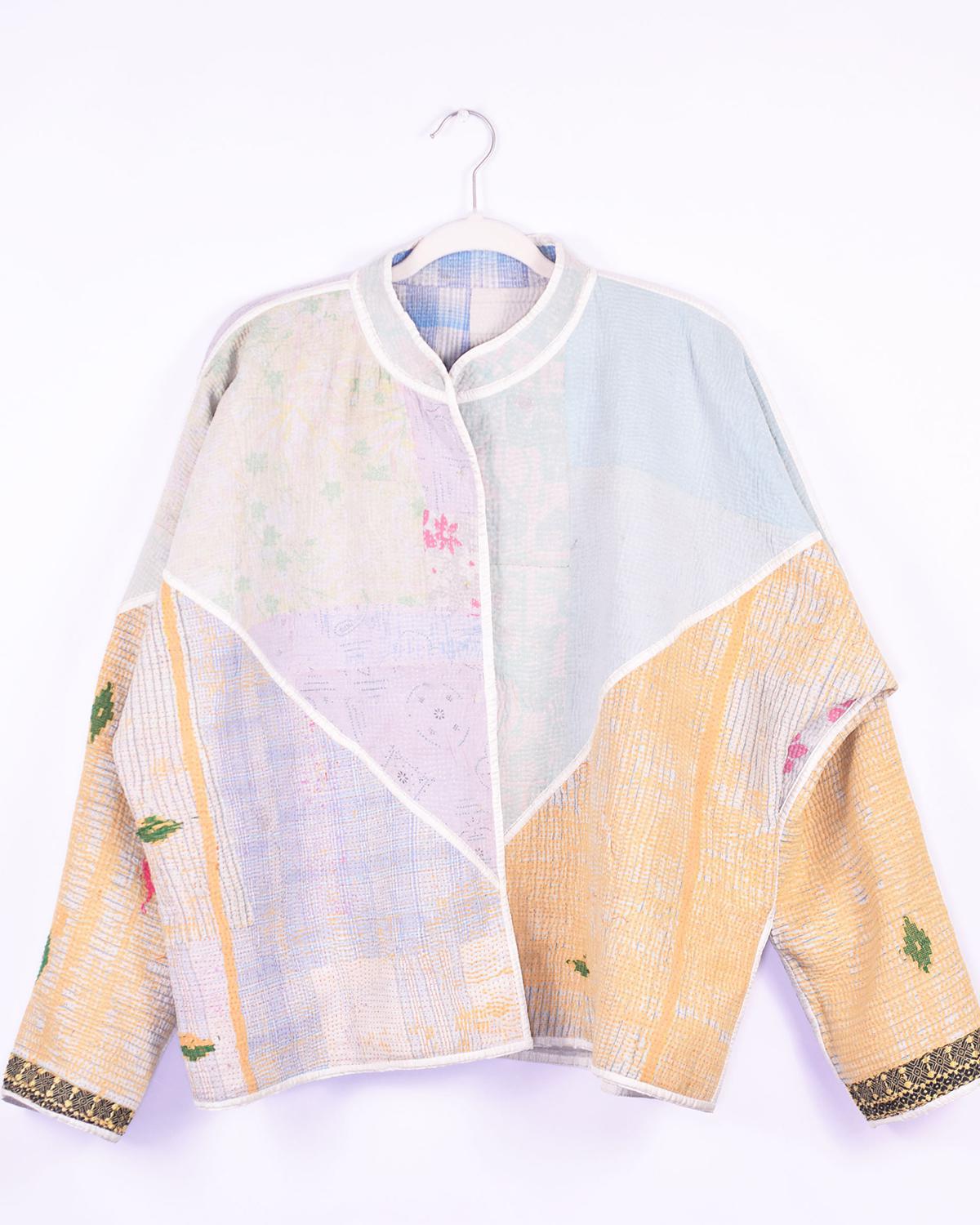 Txtile Charlie Diya Quilted Reversible Patchwork Kantha Jacket
