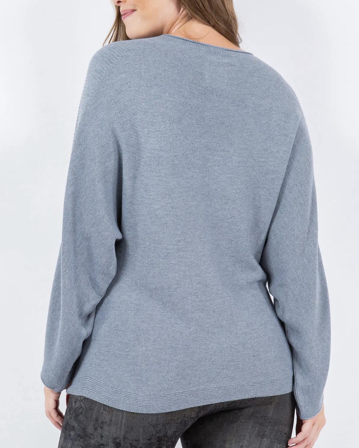 M Rena Tulip Cuff Dolman Sweater in Pewter - SALE