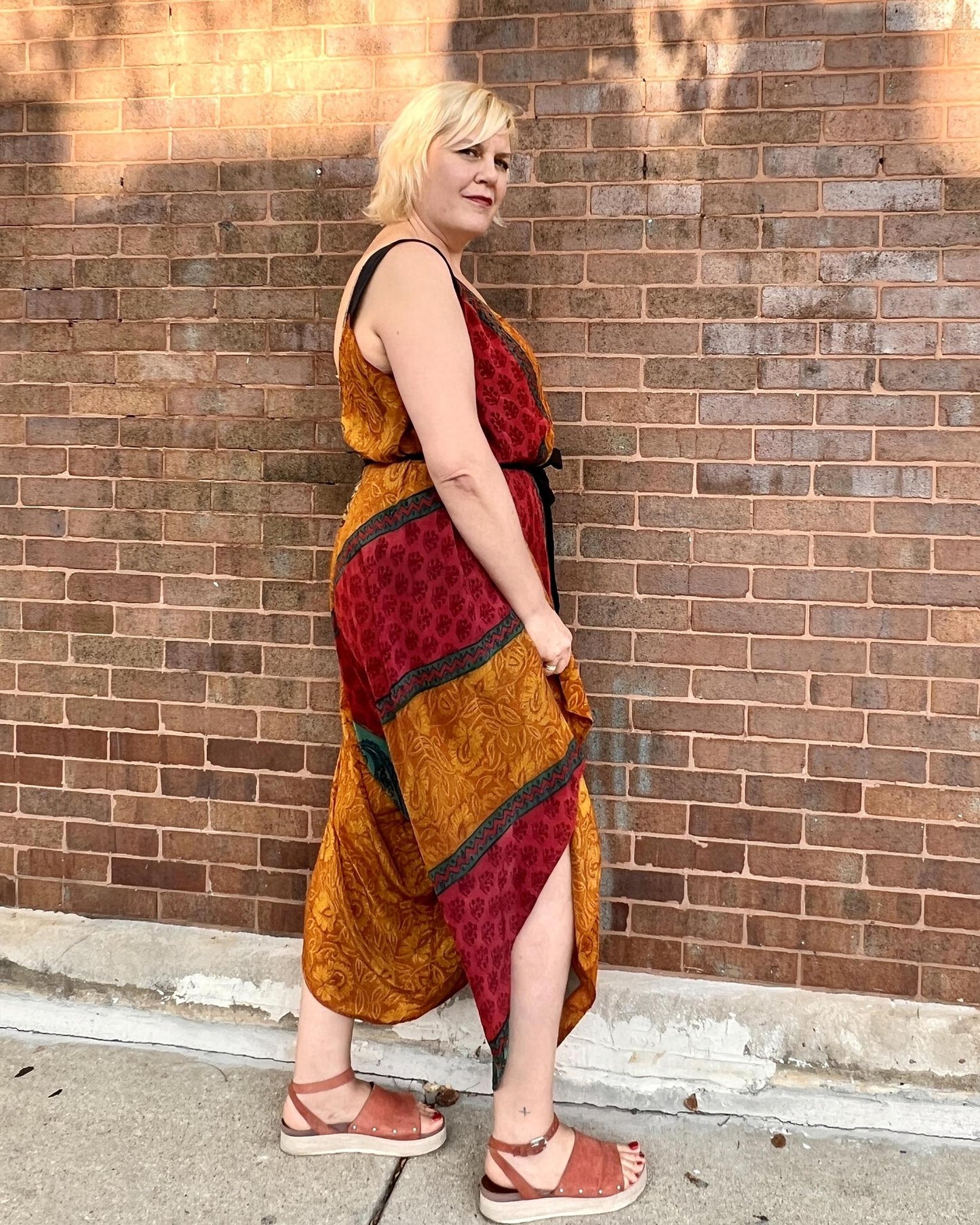 Indie Ella Zatanna Boho Silk Jumpsuit in Buena Tierra