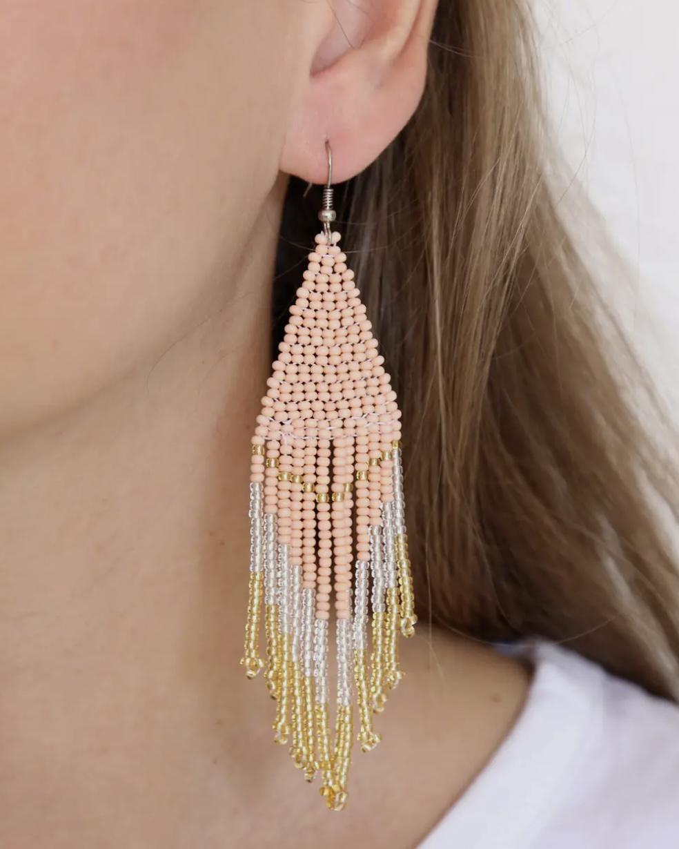 Fosterie Rosé Beaded Earrings