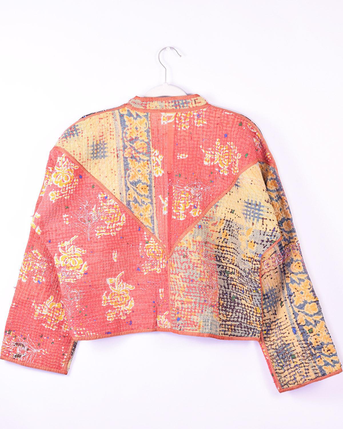 Txtile Sofie Pumpkin Quilted Reversible Patchwork Kantha Jacket