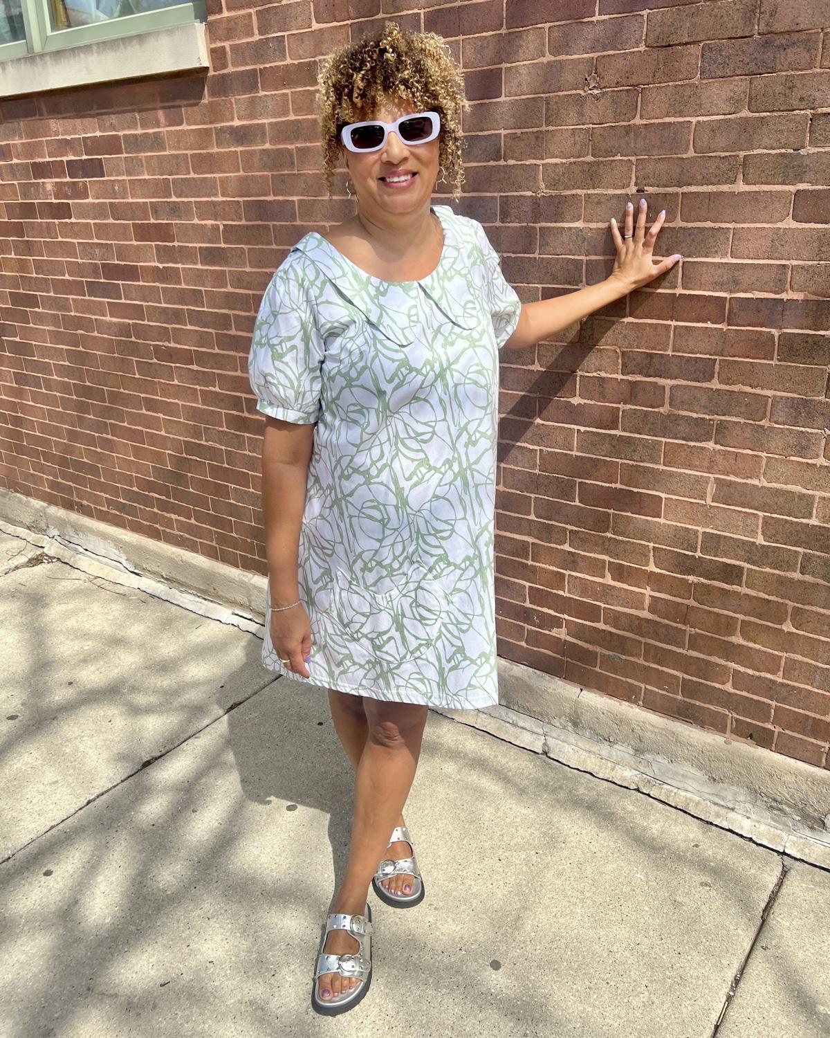 Squasht Charlotte Dress in Sage Vines